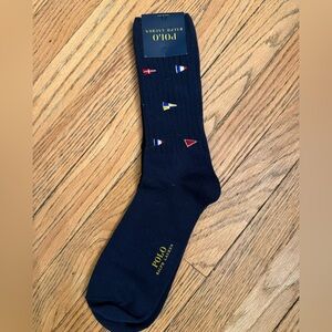 NEW With Tags! Ralph Lauren Men's Black Dress Socks with Colorful Accents